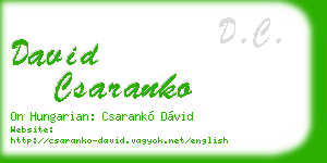 david csaranko business card